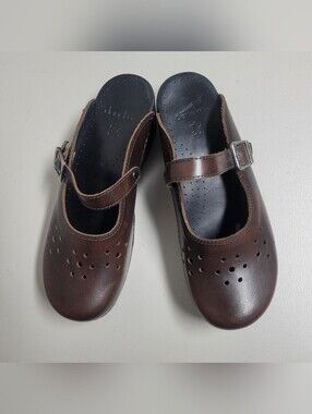 Dansko Merrie Oxblood Mary Jane Backless Clogs Size 42.